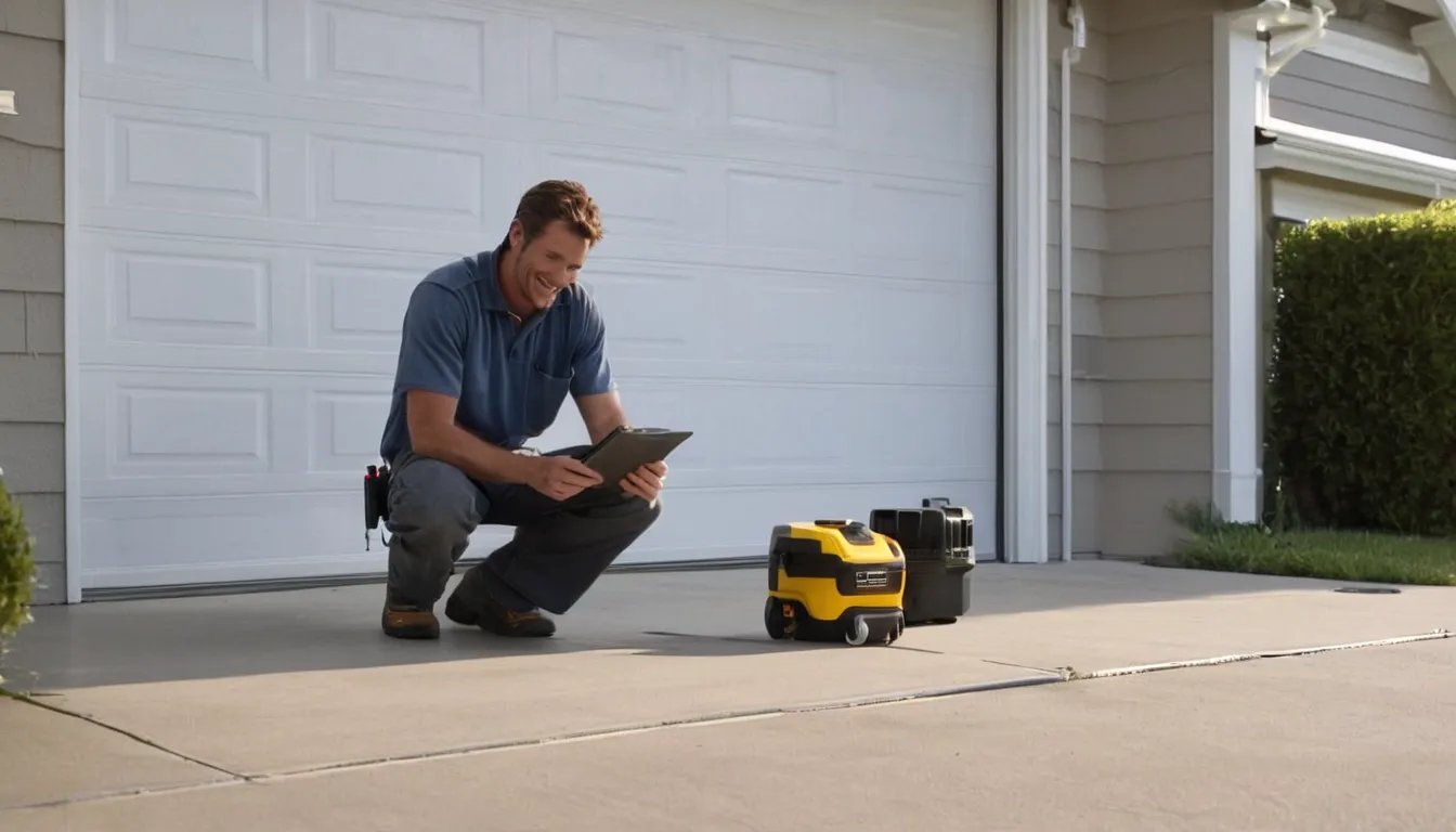 A friendly local provider checking a garage door track at a home in Plano